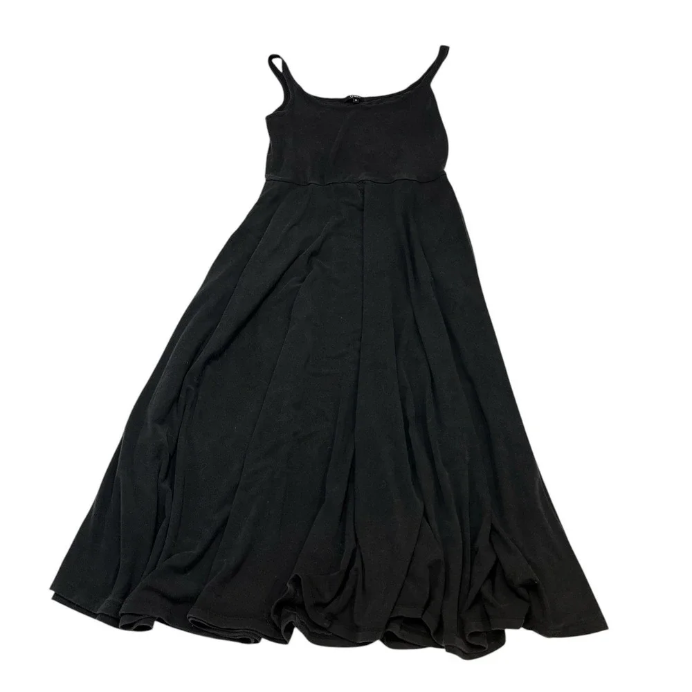 Quince Dress Black Tencel Tank Midi Size S Lagenlook Capsule Casual Comfort - Picture 2 of 9